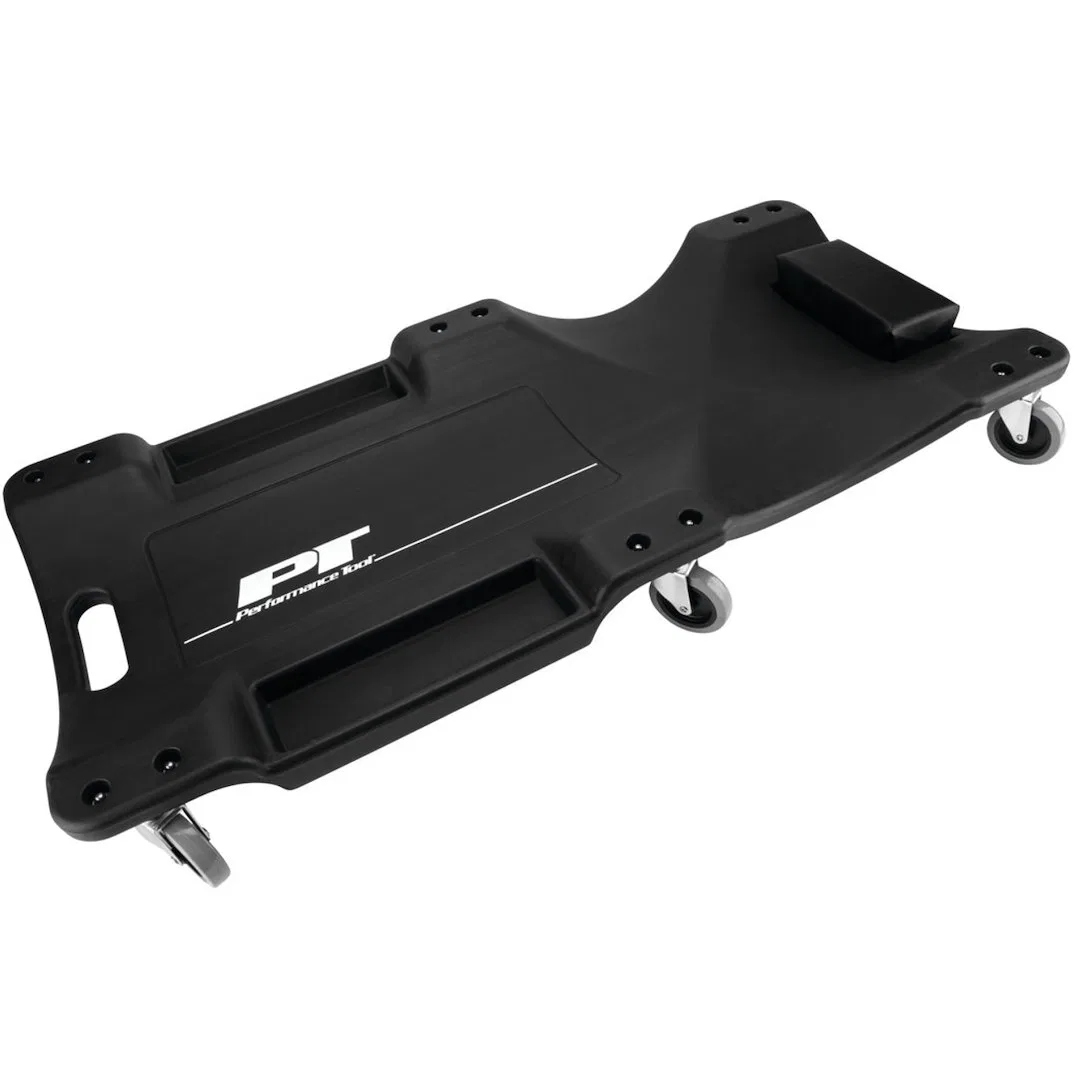 W85006 – PERFORM TOOL Creeper, Non Foldable 40 Inch Length x 19 Inch Width x 4-1/4 Inch Height Black Plastic 6 Caster...